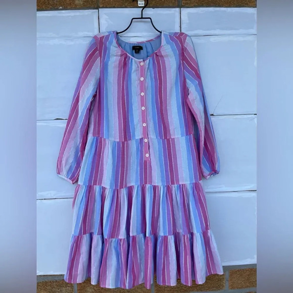 J Crew belted button-up dress in pastel stripe XS - Picture 13 of 15
